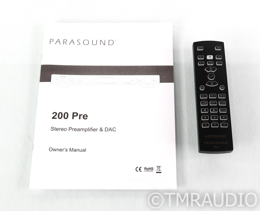 Parasound 200 Pre 2.1 Channel Preamplifier / DAC; MM / MC Phono; USB; Remote