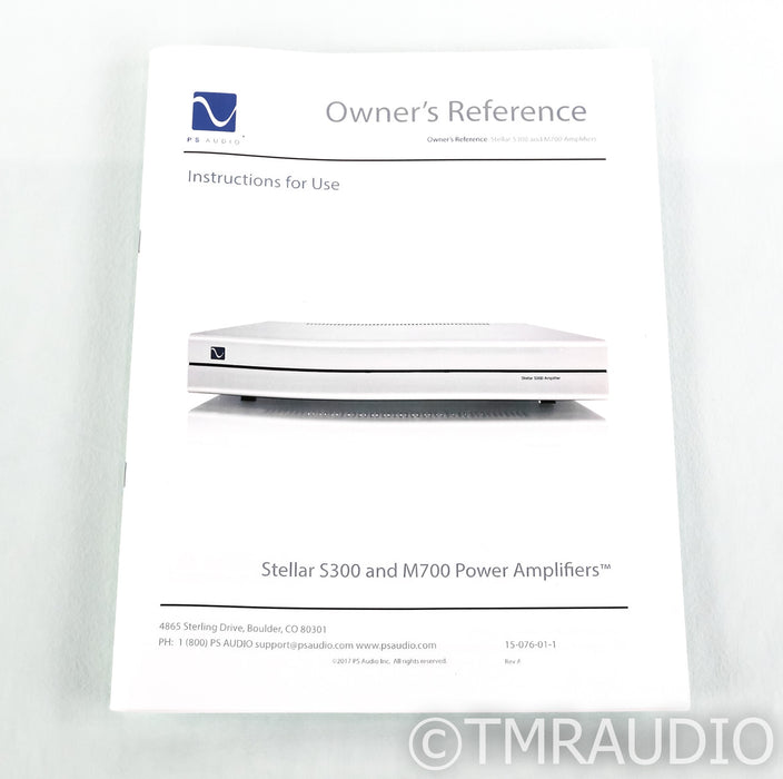PS Audio Stellar M700 Mono Power Amplifier; M-700; Black Pair (Used)