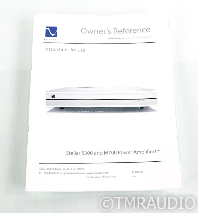 PS Audio Stellar M700 Mono Power Amplifier; M-700; Black Pair (Used)