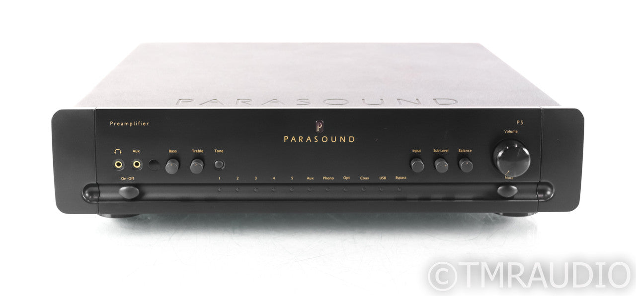 Parasound P5 2.1 Channel Preamplifier; P-5; Remote; MM / MC Phono; USB