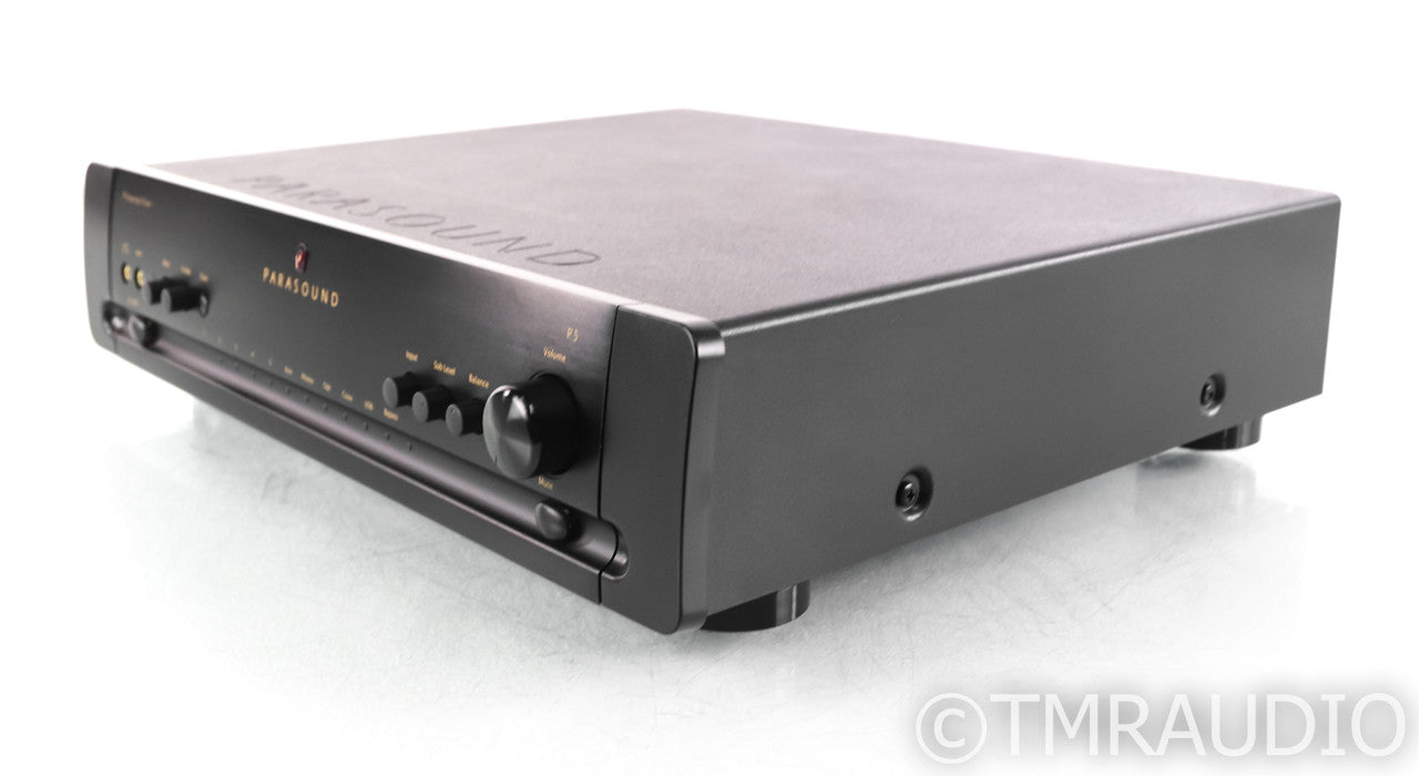 Parasound P5 2.1 Channel Preamplifier; P-5; Remote; MM / MC Phono; USB