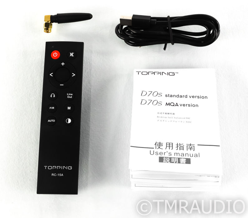 Topping D70s MQA DSD DAC; D/A Converter; Black; Remote