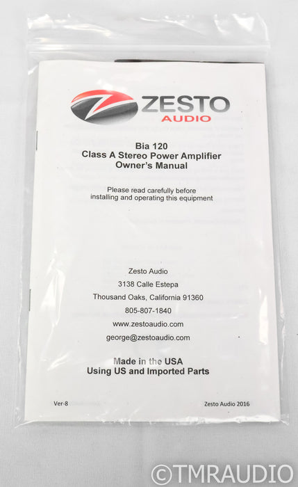 Zesto Audio Bia 120 Stereo Tube Power Amplifier