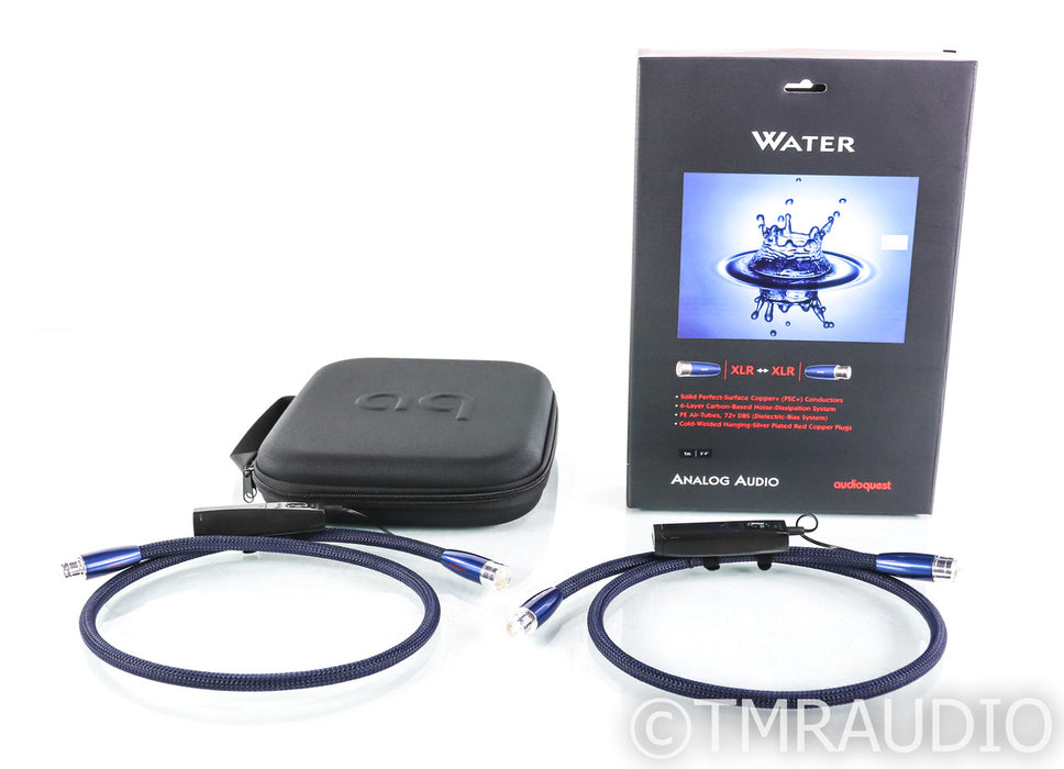 AudioQuest Water XLR Cables; 1m Pair Balanced Interconnects; 72v DBS (Open Box)