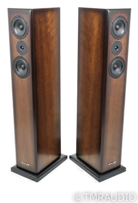 Salk Sound SongTower Floorstanding Speakers; Curly Walnut Pair w/ Burst Edges
