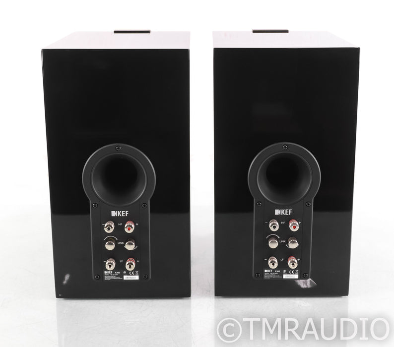 Kef R300 Bookshelf Speakers; R-300; Piano Black Pair