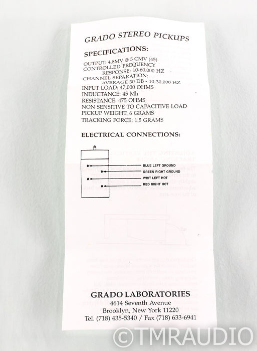 Grado Reference Master 1 MI Cartridge; RM1; Moving Iron