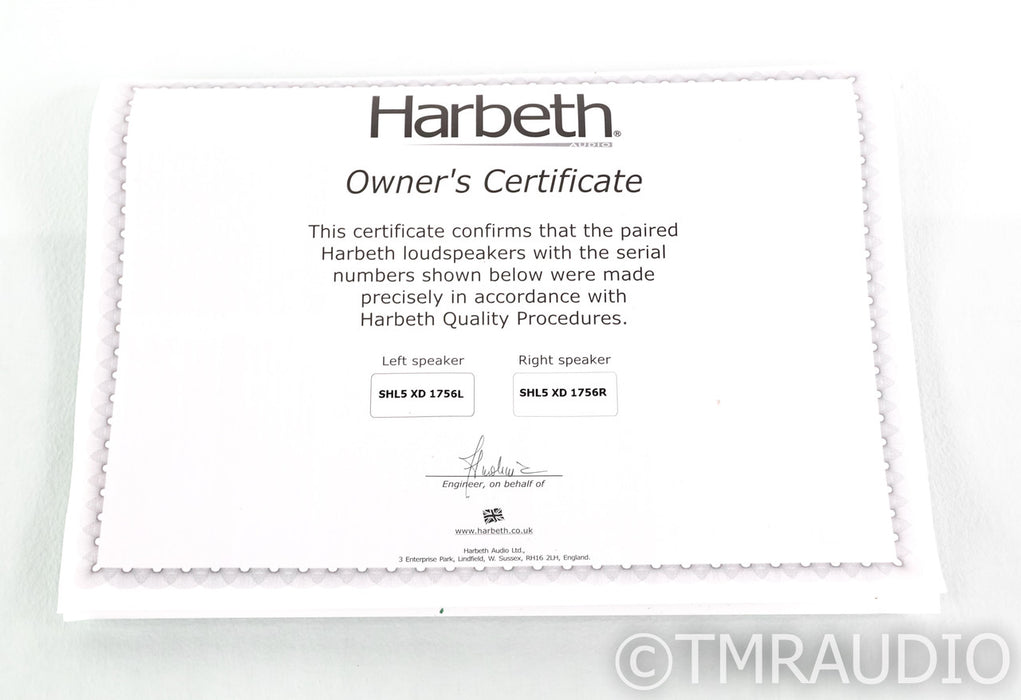 Harbeth Super HL5 Plus XD Bookshelf Speakers; Cherry Pair