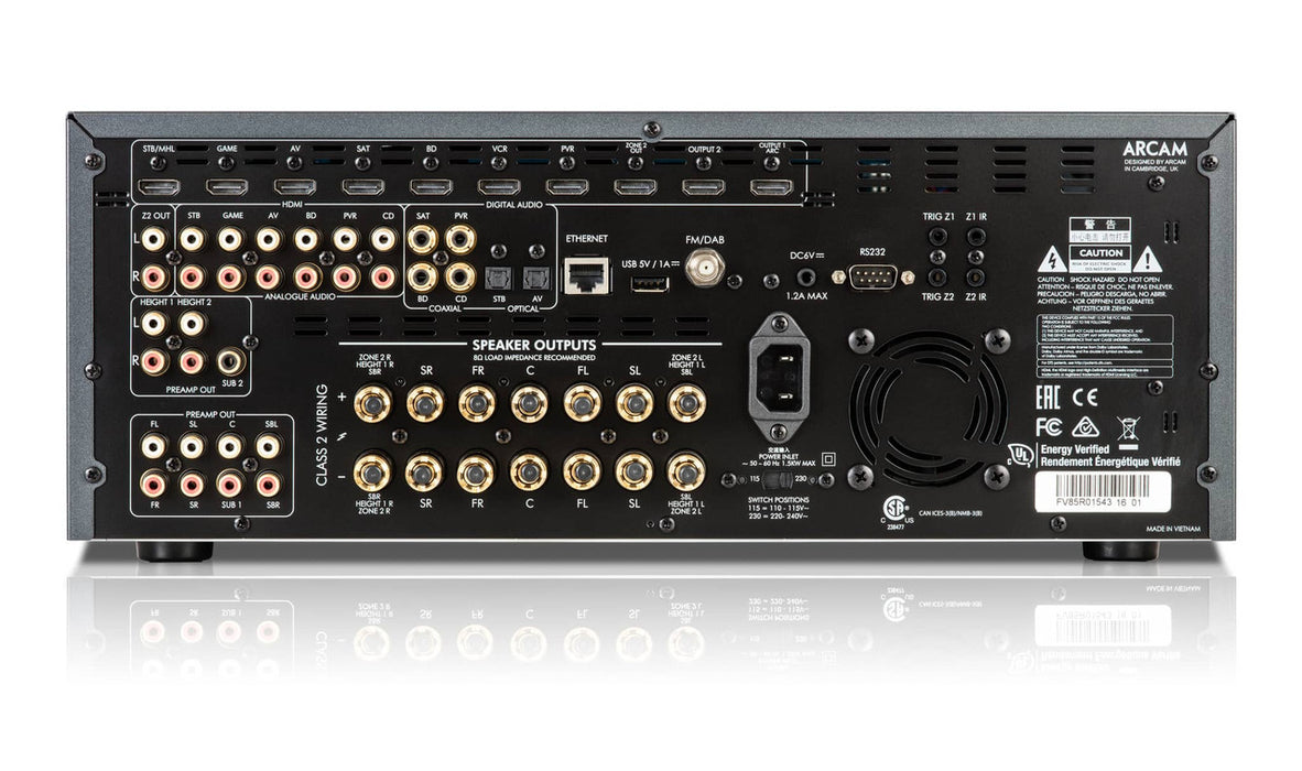 Arcam AVR850 7.1 Channel Home Theater Receiver; AVR-850; 4K; Atmos; Black (New)