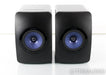 KEF LS50W Wireless Bookshelf Speakers; Gloss Black & Blue Pair;  LS-50 W