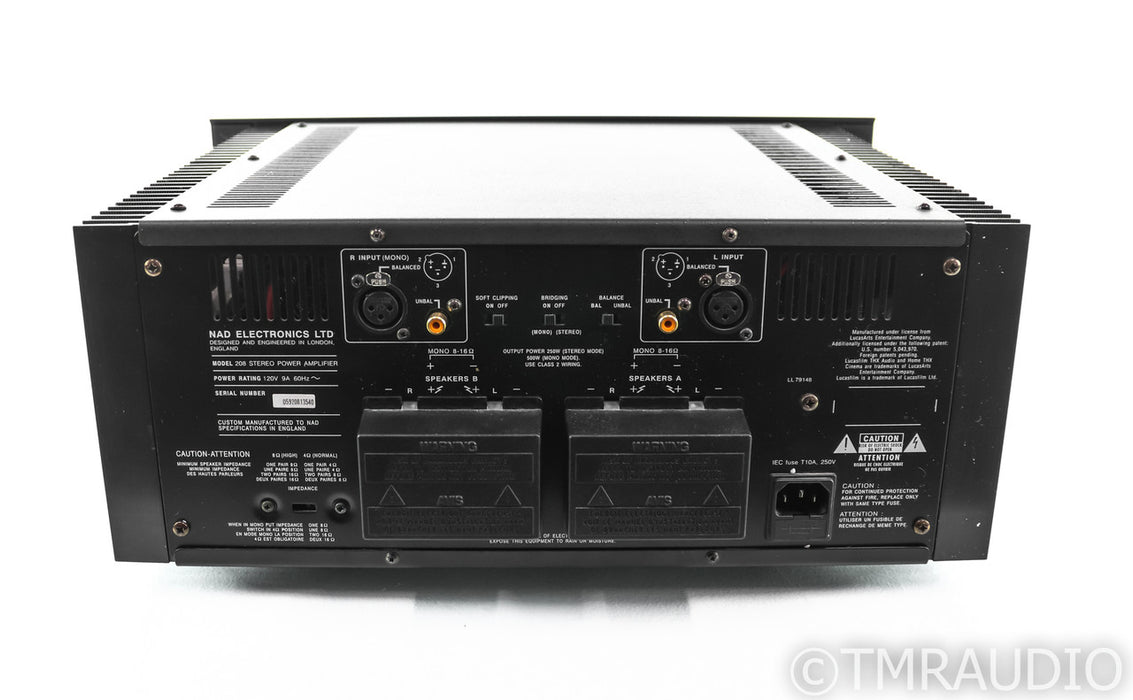 NAD 208THX Stereo Power Amplifier; Black