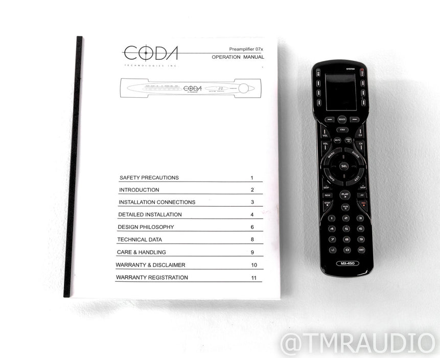 Coda 07x Stereo Preamplifier; 07-X; Remote