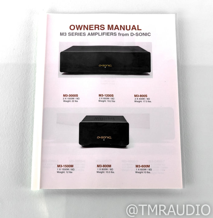 D-Sonic M3-1200S Stereo Power Amplifier; M3 1200S
