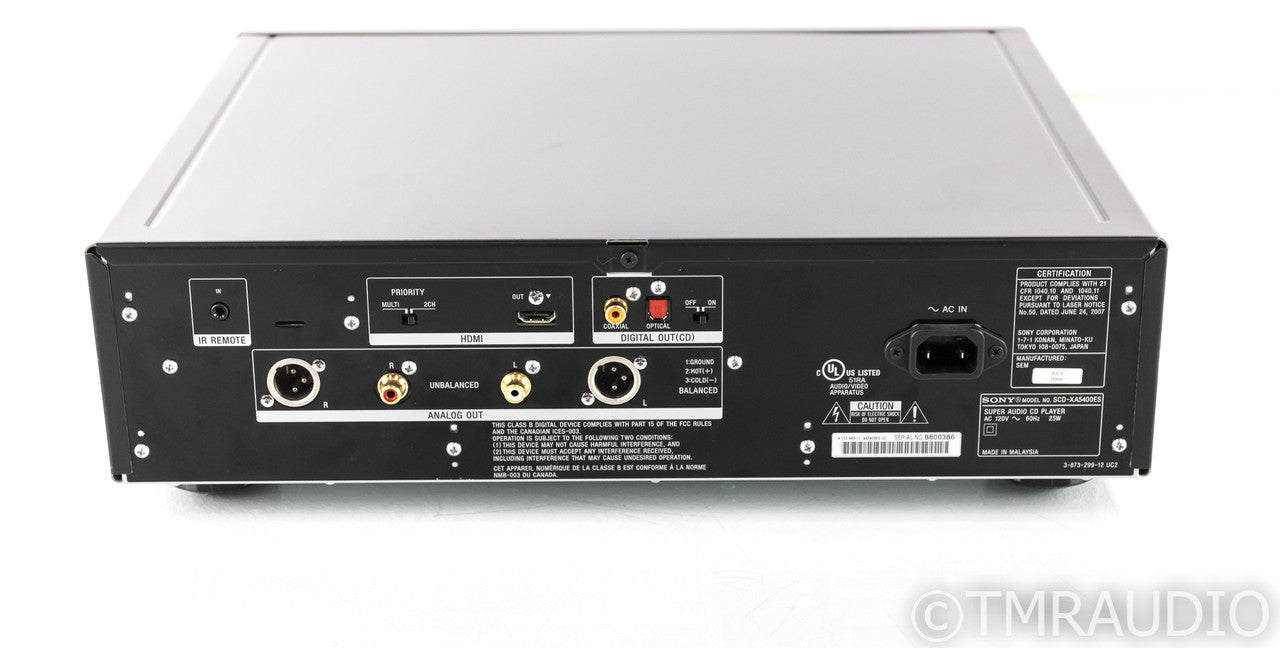 Sony SCD-XA5400ES SACD / CD Player; SCDXA5400ES; Remote