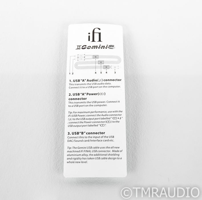 iFi Gemini Dual-Headed USB Cable; .7m Digital Interconnect