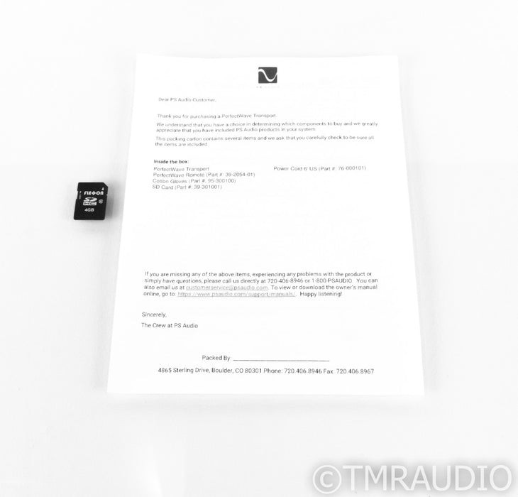 PS Audio PerfectWave Transport; PWT; Silver (No Remote)