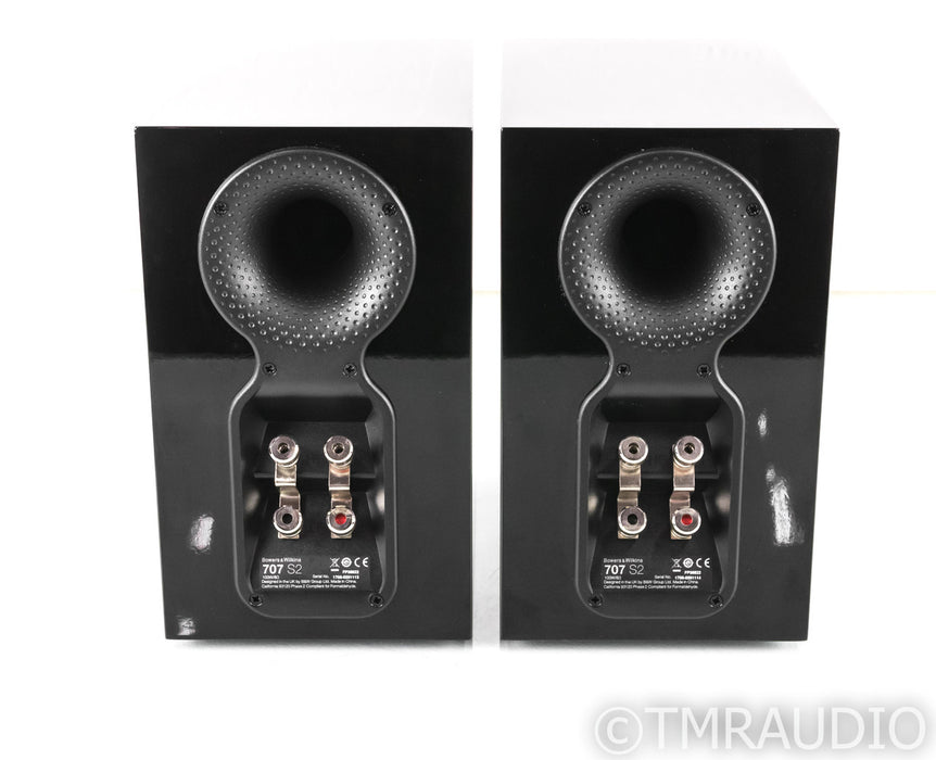 B&W 707 S2 Bookshelf Speakers; Gloss Black Pair; 707S2