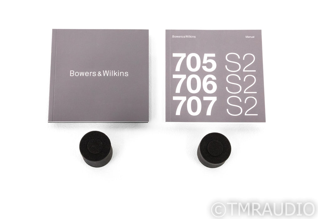 B&W 707 S2 Bookshelf Speakers; Gloss Black Pair; 707S2