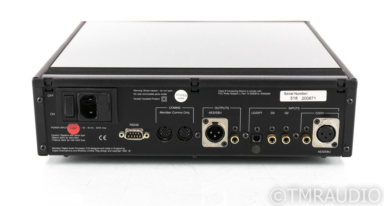 Meridian 518 Stereo Digital Processor / Preamplifier; D/D (No Remote)