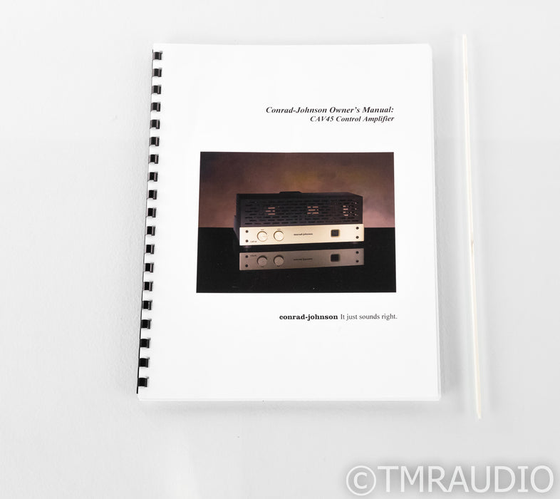 Conrad Johnson CAV-45 Stereo Tube Integrated Amplifier; CAV45; Very Low Hours