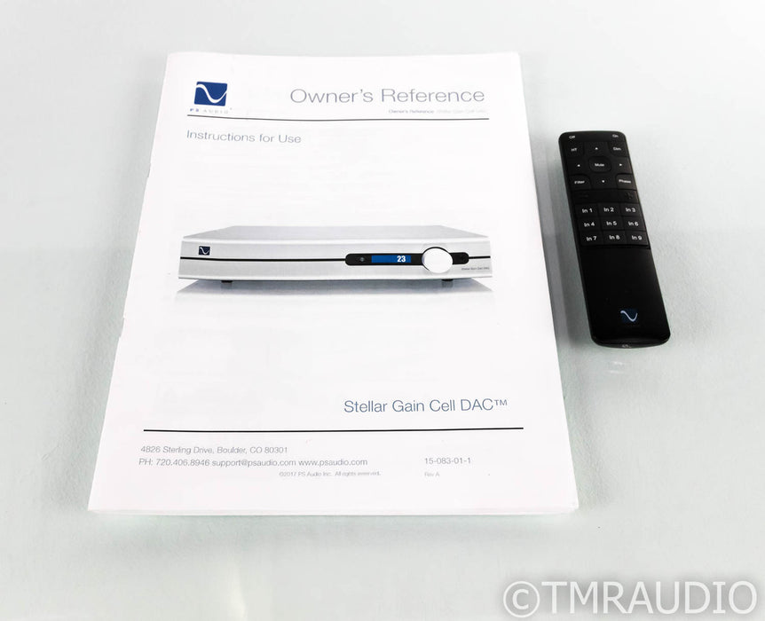 PS Audio Stellar Gain Cell DAC Preamplifier; D/A Converter; Remote; Silver (Used)