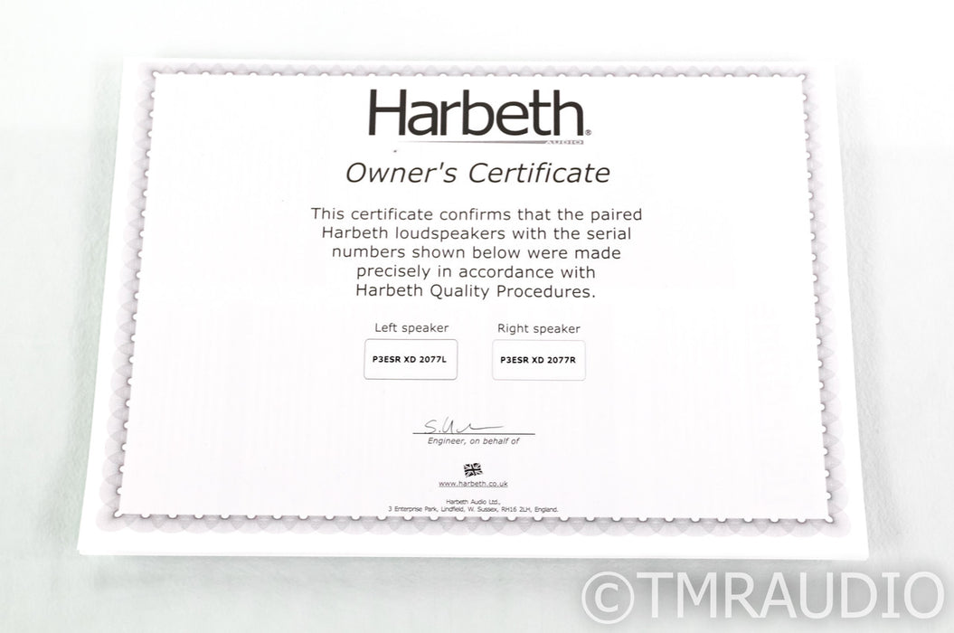 Harbeth P3ESR XD Bookshelf Speakers; Olive Pair