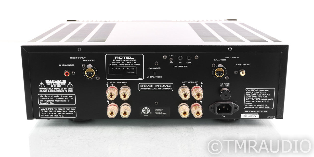 Rotel RB-1080 Stereo Power Amplifier; RB1080; Black & Silver