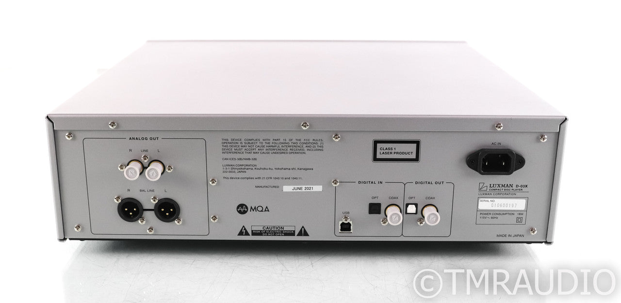 Luxman D-03X CD Player / DAC; D03X; D/A Converter; USB; Remote