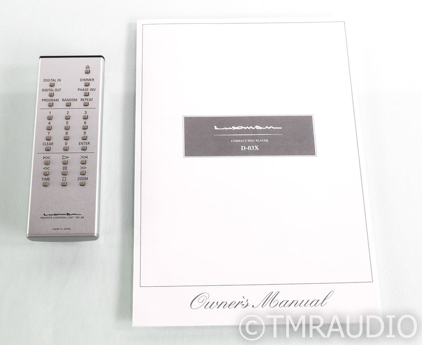 Luxman D-03X CD Player / DAC; D03X; D/A Converter; USB; Remote