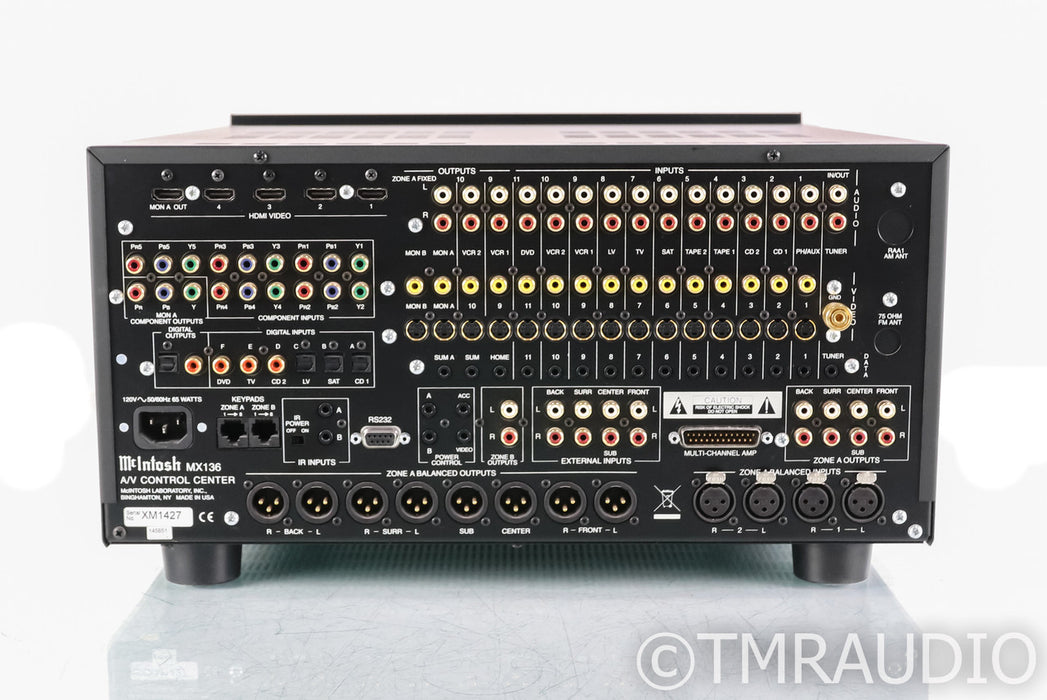 McIntosh MX136 7.1 Channel Home Theater Processor; MX-136; AS-IS (No Power)