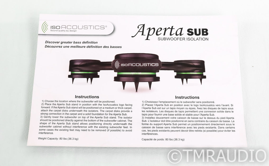 IsoAcoustics Aperta Sub Isolation Stand; (Open Box)