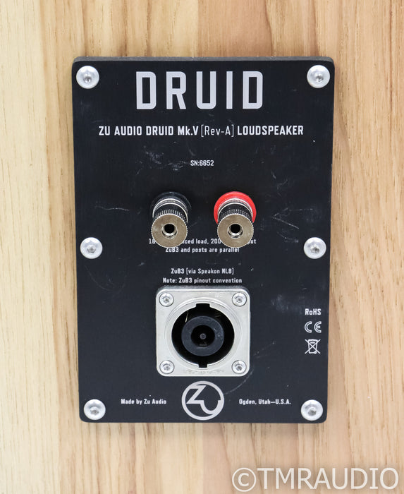 Zu Audio Druid Mk.V Floorstanding Speakers; Hand-Rubbed Rustic Hickory Pair