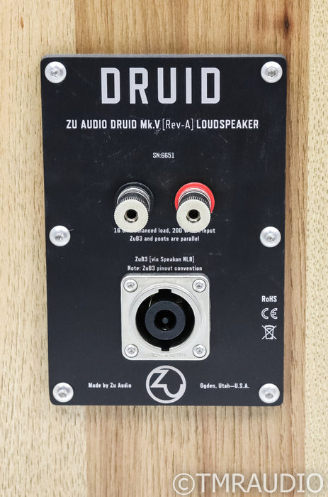 Zu Audio Druid Mk.V Floorstanding Speakers; Hand-Rubbed Rustic Hickory Pair