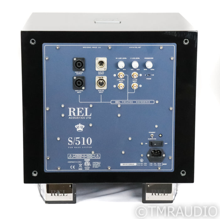 REL S/510 10" Powered Subwoofer; S510; Piano Black