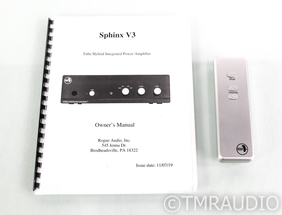 Rogue Audio Sphinx 3 Stereo Tube Hybrid Integrated Amplifier; Black; Remote