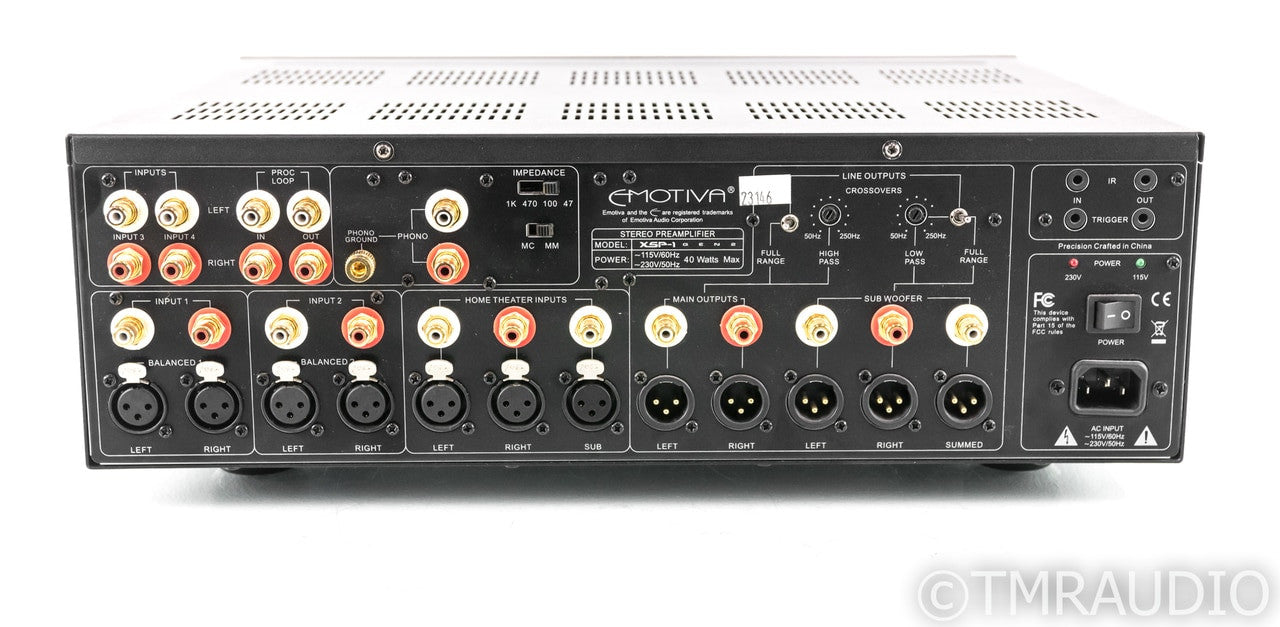 Emotiva XSP-1 Gen 2 2.1 Channel Preamplifier; XSP1; MM / MC Phono; Remote