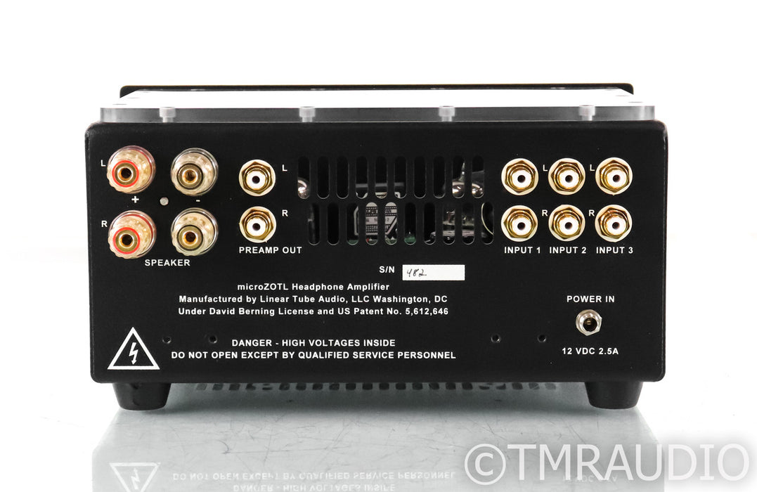 Linear Tube Audio microZOTL 2 Tube Headphone Amplifier; LTA MZ2; Black; LPS+