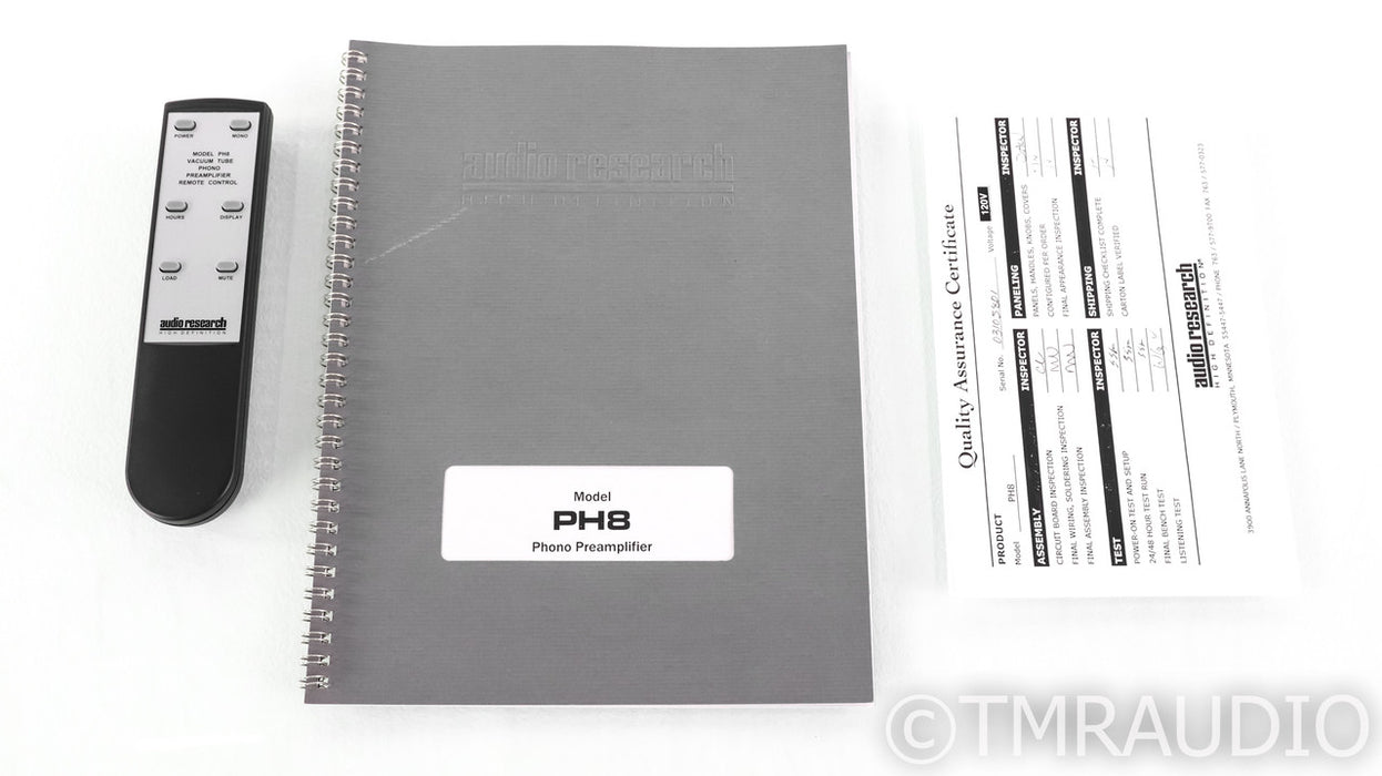 Audio Research PH8 MM / MC Tube Phono Preamplifier; PH-8; Silver