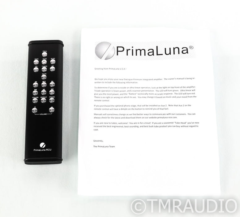 PrimaLuna DiaLogue Premium Stereo Tube Integrated Amplifier; Remote; Black
