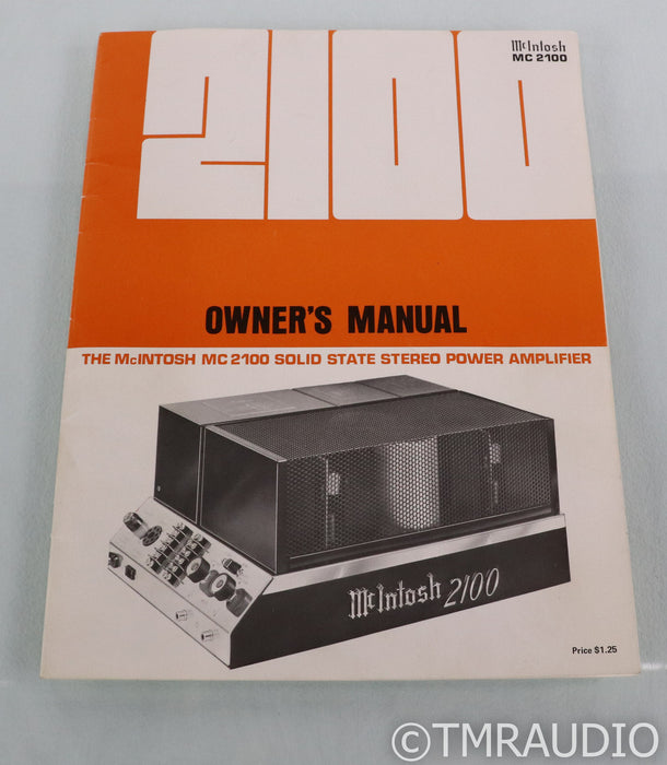McIntosh MC2100 Vintage Stereo Power Amplifier; MC-2100
