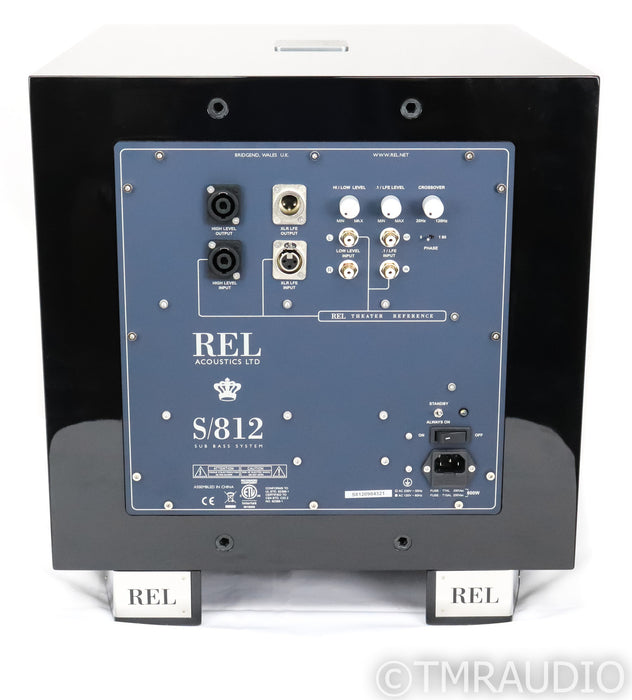 REL S/812 12" Powered Subwoofer; Piano Black; S-812 (Open Box)