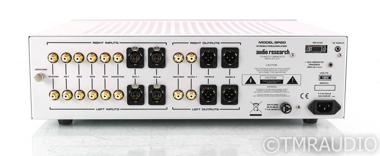 Audio Research SP20 Stereo Tube Preamplifier; Remote; Silver