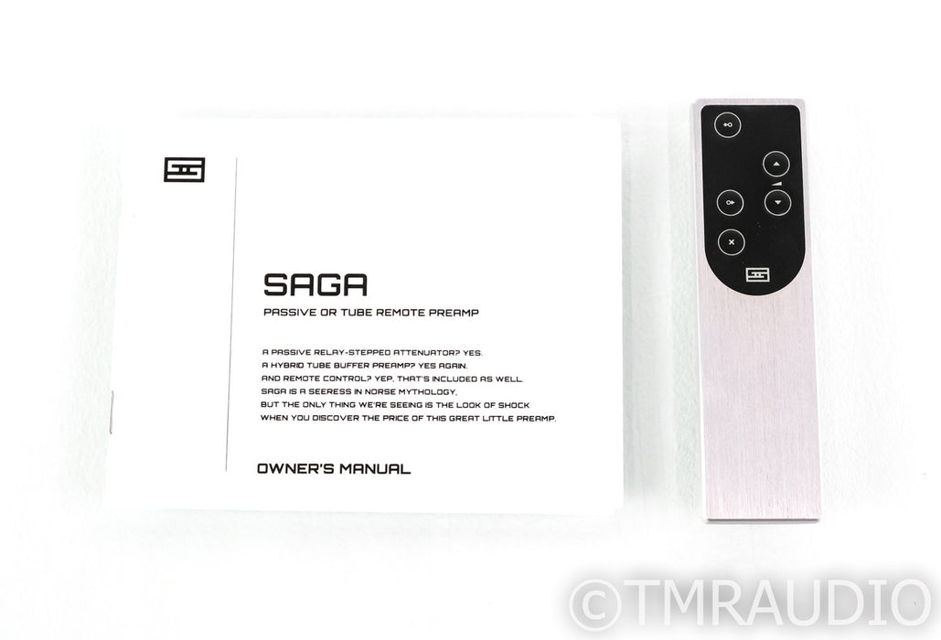Schiit Saga Stereo Tube Hybrid Preamplifier; Silver; Remote
