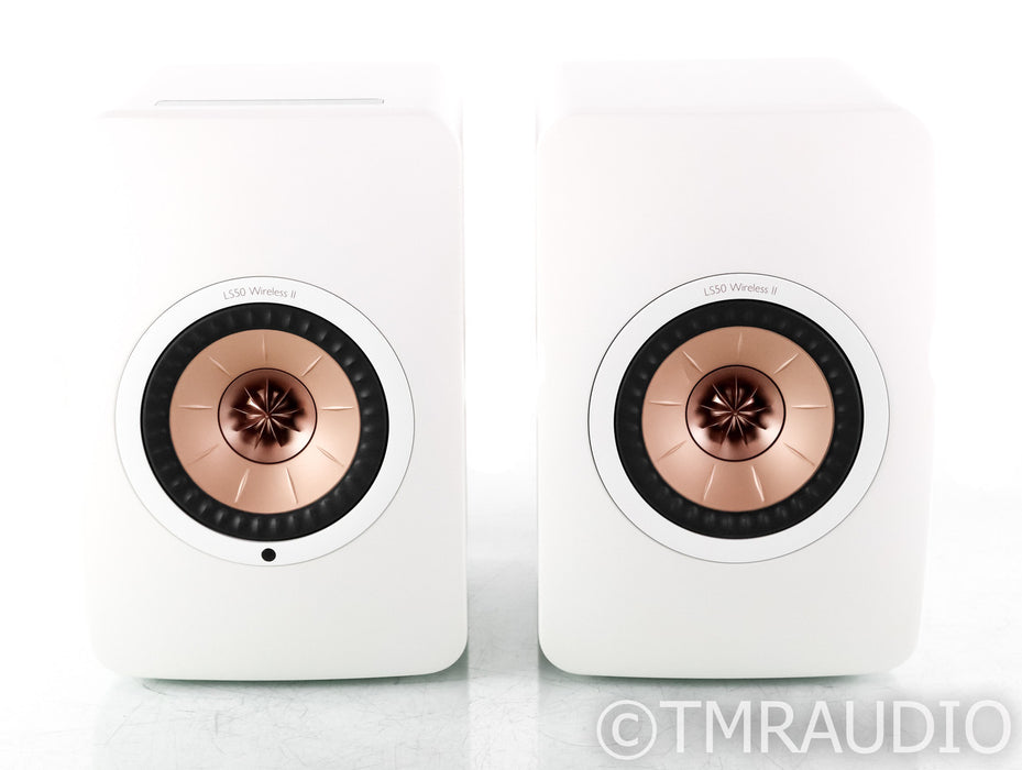 KEF LS50 Wireless II Bookshelf Speakers; DAC; Remote; Mineral White Pair