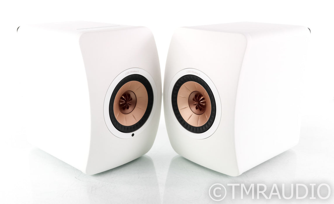 KEF LS50 Wireless II Bookshelf Speakers; DAC; Remote; Mineral White Pair