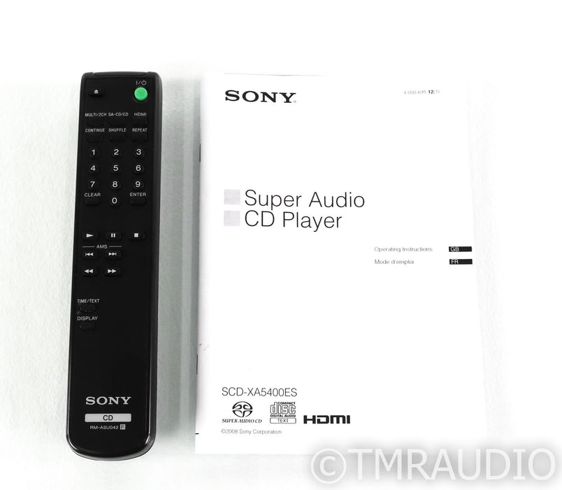 Sony SCD-XA5400ES SACD / CD Player; SCDXA5400ES; Black; Remote