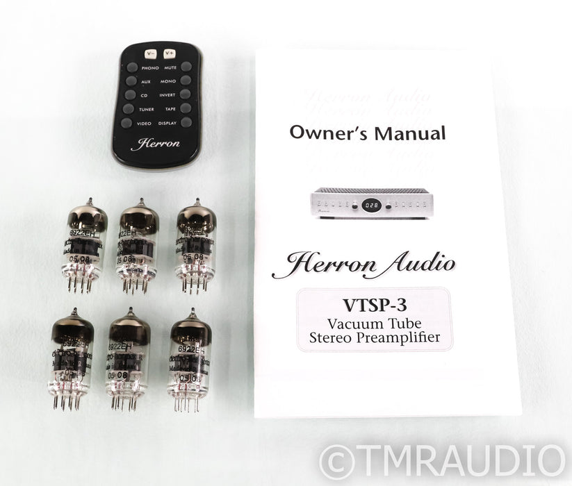 Herron Audio VTSP-3 Stereo Tube Preamplifier; Remote; Silver; VTSP3
