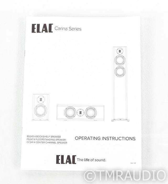 Elac Carina Bookshelf Speakers; Satin White Pair (Open Box)