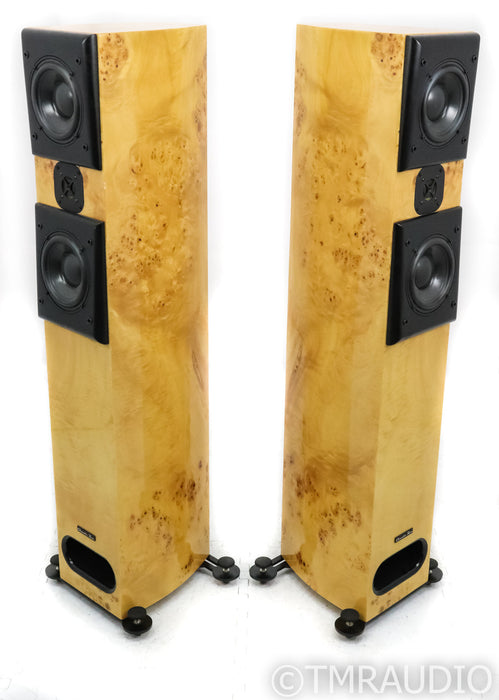 Acoustic Zen Adagio Floorstanding Transmission Line Speakers; Burled Maple Pair