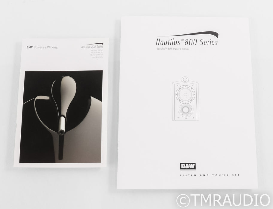 B&W Nautilus 805 Bookshelf Speakers; Cherry Pair